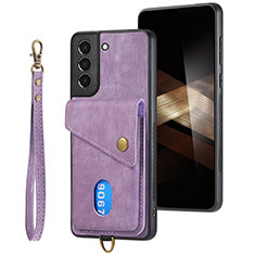 Silikon Hülle Handyhülle Gummi Schutzhülle Flexible Leder Tasche SD2 für Samsung Galaxy S24 5G Helles Lila