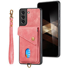 Silikon Hülle Handyhülle Gummi Schutzhülle Flexible Leder Tasche SD2 für Samsung Galaxy S24 5G Rosa