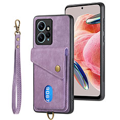 Silikon Hülle Handyhülle Gummi Schutzhülle Flexible Leder Tasche SD2 für Xiaomi Redmi Note 12 4G Helles Lila