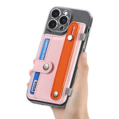 Silikon Hülle Handyhülle Gummi Schutzhülle Flexible Leder Tasche SD3 für Apple iPhone 14 Pro Max Rosa