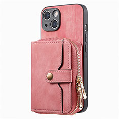 Silikon Hülle Handyhülle Gummi Schutzhülle Flexible Leder Tasche SD3 für Apple iPhone 15 Plus Rosa