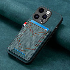 Silikon Hülle Handyhülle Gummi Schutzhülle Flexible Leder Tasche SD3 für Apple iPhone 15 Pro Max Grün