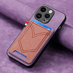 Silikon Hülle Handyhülle Gummi Schutzhülle Flexible Leder Tasche SD3 für Apple iPhone 15 Pro Max Helles Lila