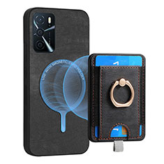 Silikon Hülle Handyhülle Gummi Schutzhülle Flexible Leder Tasche SD3 für Oppo A54s Schwarz