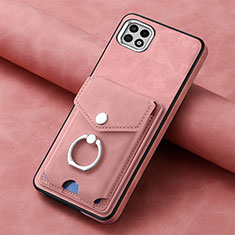 Silikon Hülle Handyhülle Gummi Schutzhülle Flexible Leder Tasche SD3 für Samsung Galaxy A22 5G Rosa