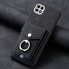 Silikon Hülle Handyhülle Gummi Schutzhülle Flexible Leder Tasche SD3 für Samsung Galaxy A22 5G Schwarz