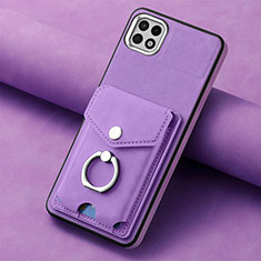 Silikon Hülle Handyhülle Gummi Schutzhülle Flexible Leder Tasche SD3 für Samsung Galaxy A22 5G Violett