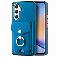 Silikon Hülle Handyhülle Gummi Schutzhülle Flexible Leder Tasche SD3 für Samsung Galaxy A34 5G Blau