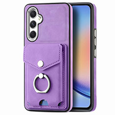 Silikon Hülle Handyhülle Gummi Schutzhülle Flexible Leder Tasche SD3 für Samsung Galaxy A34 5G Helles Lila