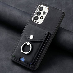 Silikon Hülle Handyhülle Gummi Schutzhülle Flexible Leder Tasche SD3 für Samsung Galaxy A72 4G Schwarz