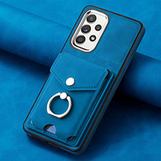 Silikon Hülle Handyhülle Gummi Schutzhülle Flexible Leder Tasche SD3 für Samsung Galaxy A72 5G Blau