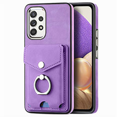 Silikon Hülle Handyhülle Gummi Schutzhülle Flexible Leder Tasche SD3 für Samsung Galaxy M32 5G Violett