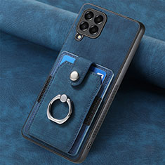 Silikon Hülle Handyhülle Gummi Schutzhülle Flexible Leder Tasche SD3 für Samsung Galaxy M33 5G Blau