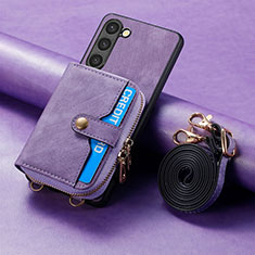 Silikon Hülle Handyhülle Gummi Schutzhülle Flexible Leder Tasche SD3 für Samsung Galaxy S23 5G Helles Lila