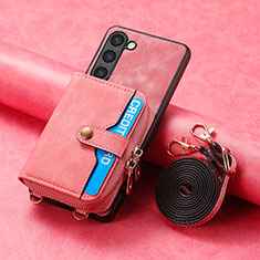 Silikon Hülle Handyhülle Gummi Schutzhülle Flexible Leder Tasche SD3 für Samsung Galaxy S23 5G Rosa
