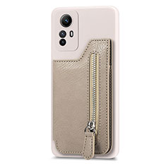 Silikon Hülle Handyhülle Gummi Schutzhülle Flexible Leder Tasche SD3 für Xiaomi Redmi Note 12S Kahki