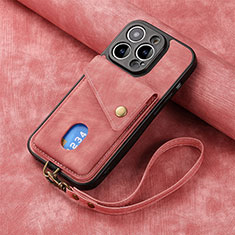 Silikon Hülle Handyhülle Gummi Schutzhülle Flexible Leder Tasche SD4 für Apple iPhone 13 Pro Rosa