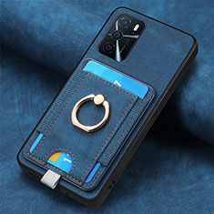Silikon Hülle Handyhülle Gummi Schutzhülle Flexible Leder Tasche SD4 für Oppo A54s Blau