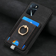 Silikon Hülle Handyhülle Gummi Schutzhülle Flexible Leder Tasche SD4 für Oppo A54s Schwarz