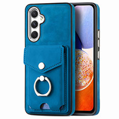 Silikon Hülle Handyhülle Gummi Schutzhülle Flexible Leder Tasche SD4 für Samsung Galaxy A14 4G Blau