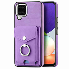 Silikon Hülle Handyhülle Gummi Schutzhülle Flexible Leder Tasche SD4 für Samsung Galaxy A22 4G Violett