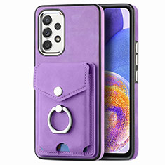 Silikon Hülle Handyhülle Gummi Schutzhülle Flexible Leder Tasche SD4 für Samsung Galaxy A23 4G Violett