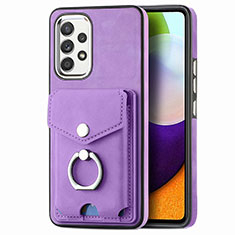 Silikon Hülle Handyhülle Gummi Schutzhülle Flexible Leder Tasche SD4 für Samsung Galaxy A52s 5G Violett