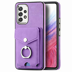 Silikon Hülle Handyhülle Gummi Schutzhülle Flexible Leder Tasche SD4 für Samsung Galaxy A53 5G Violett