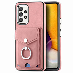 Silikon Hülle Handyhülle Gummi Schutzhülle Flexible Leder Tasche SD4 für Samsung Galaxy A72 4G Rosa