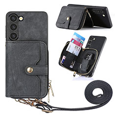 Silikon Hülle Handyhülle Gummi Schutzhülle Flexible Leder Tasche SD4 für Samsung Galaxy S22 5G Schwarz