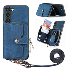 Silikon Hülle Handyhülle Gummi Schutzhülle Flexible Leder Tasche SD4 für Samsung Galaxy S22 Plus 5G Blau