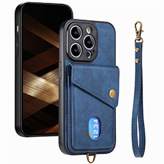 Silikon Hülle Handyhülle Gummi Schutzhülle Flexible Leder Tasche SD5 für Apple iPhone 13 Pro Max Blau