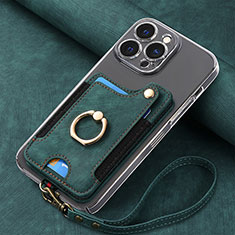 Silikon Hülle Handyhülle Gummi Schutzhülle Flexible Leder Tasche SD5 für Apple iPhone 14 Pro Max Grün