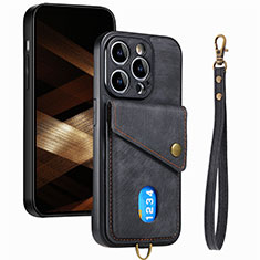 Silikon Hülle Handyhülle Gummi Schutzhülle Flexible Leder Tasche SD5 für Apple iPhone 14 Pro Schwarz