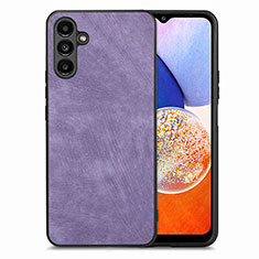 Silikon Hülle Handyhülle Gummi Schutzhülle Flexible Leder Tasche SD5 für Samsung Galaxy A14 5G Violett