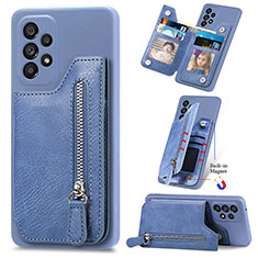 Silikon Hülle Handyhülle Gummi Schutzhülle Flexible Leder Tasche SD5 für Samsung Galaxy A23 4G Blau