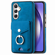 Silikon Hülle Handyhülle Gummi Schutzhülle Flexible Leder Tasche SD5 für Samsung Galaxy A54 5G Blau