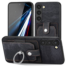 Silikon Hülle Handyhülle Gummi Schutzhülle Flexible Leder Tasche SD5 für Samsung Galaxy S23 5G Schwarz