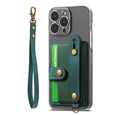 Silikon Hülle Handyhülle Gummi Schutzhülle Flexible Leder Tasche SD6 für Apple iPhone 14 Pro Max Grün
