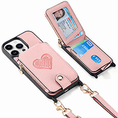 Silikon Hülle Handyhülle Gummi Schutzhülle Flexible Leder Tasche SD6 für Apple iPhone 14 Pro Rosa