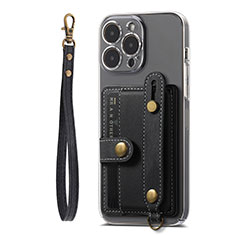 Silikon Hülle Handyhülle Gummi Schutzhülle Flexible Leder Tasche SD6 für Apple iPhone 15 Pro Max Schwarz
