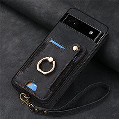 Silikon Hülle Handyhülle Gummi Schutzhülle Flexible Leder Tasche SD6 für Google Pixel 8 Pro 5G Schwarz