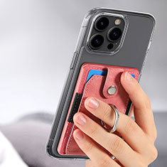 Silikon Hülle Handyhülle Gummi Schutzhülle Flexible Leder Tasche SD7 für Apple iPhone 15 Pro Max Rosa