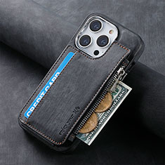 Silikon Hülle Handyhülle Gummi Schutzhülle Flexible Leder Tasche SD8 für Apple iPhone 14 Pro Max Schwarz