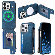 Silikon Hülle Handyhülle Gummi Schutzhülle Flexible Leder Tasche SD9 für Apple iPhone 13 Pro Blau