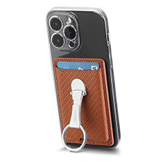 Silikon Hülle Handyhülle Gummi Schutzhülle Flexible Leder Tasche SD9 für Apple iPhone 15 Pro Max Braun