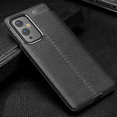 Silikon Hülle Handyhülle Gummi Schutzhülle Flexible Leder Tasche WL1 für OnePlus 9 5G Schwarz