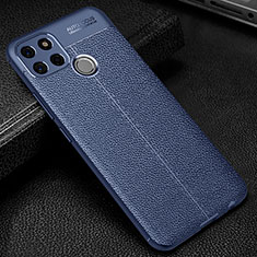 Silikon Hülle Handyhülle Gummi Schutzhülle Flexible Leder Tasche WL1 für Realme C25 Blau