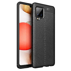 Silikon Hülle Handyhülle Gummi Schutzhülle Flexible Leder Tasche WL1 für Samsung Galaxy A42 5G Schwarz