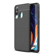 Silikon Hülle Handyhülle Gummi Schutzhülle Flexible Leder Tasche WL1 für Samsung Galaxy A60 Schwarz